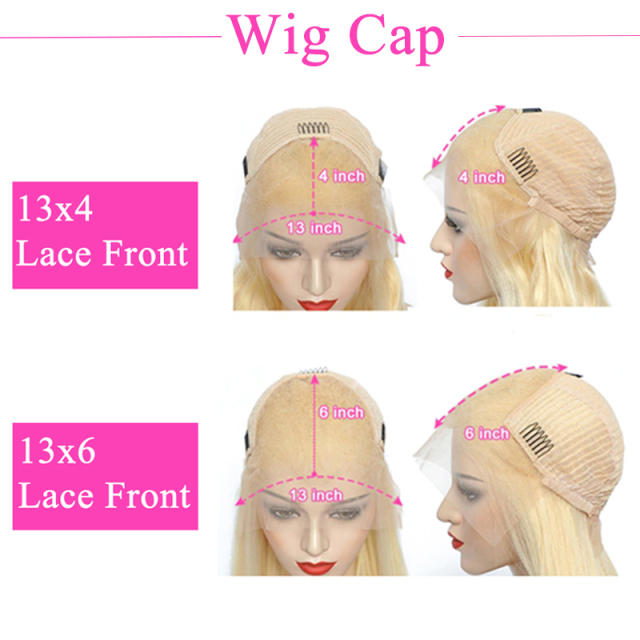 #613 Blonde Curly Wave Wigs 13x4 HD Lace Human Hair Wigs