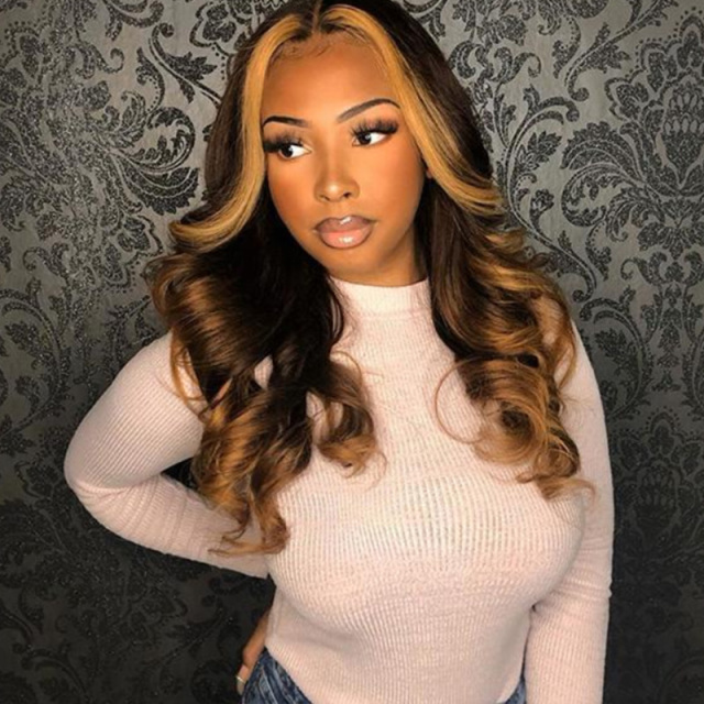 Highlight Body Wave Human Hair Wig 13x6 HD Lace Front Wig With Baby Hair