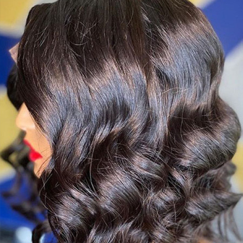 Natural Color HD Lace Front Human Hair Wig Bob Body Wave Wigs with Baby Hair