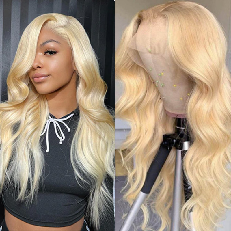 13x4 HD Lace Front Wigs #613 Blonde Body Wave Human Hair Wig