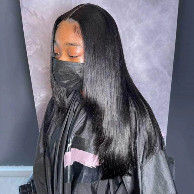 13x4 HD Lace Front Wig Silk Straight Layered Human Hair Wig