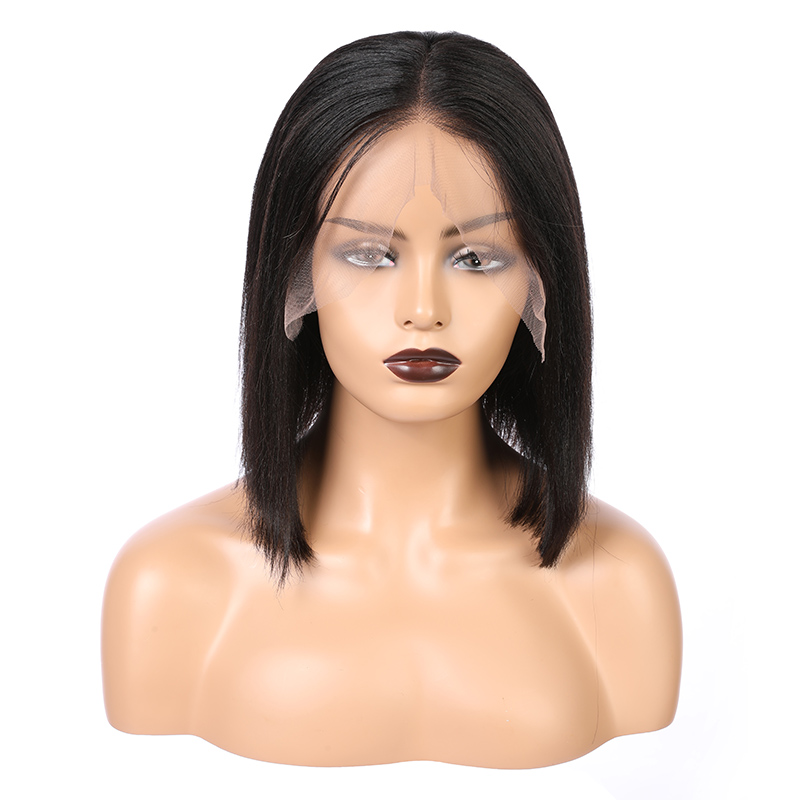 Short Bob Human Hair Wig 13x4 HD Lace Front Wigs Natural Color Straight Wig