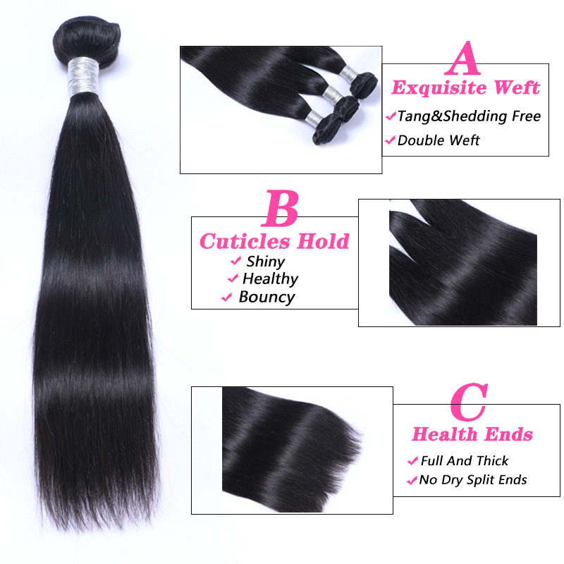 Natural Hairline Bundles Double Weft Human Hair Bundles 1 Pcs Hair Extension