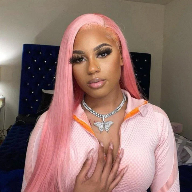 Pink Wigs Silky Straight Hair Synthetic Wig High Temperature Fiber Cosplay Wig