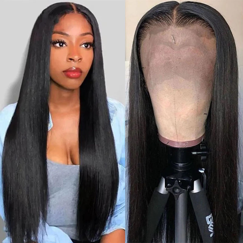 Natural Straight Wigs Pre Plucked 360 Full Lace Wig HD Lace Human Hair Wig