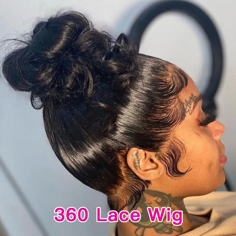 Natural Straight Wigs Pre Plucked 360 Full Lace Wig HD Lace Human Hair Wig