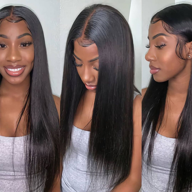 Natural Straight Wigs Pre Plucked 360 Full Lace Wig HD Lace Human Hair Wig