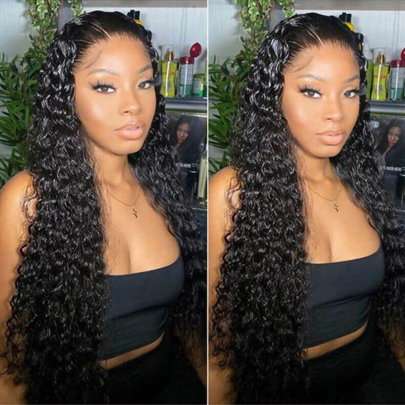 Curly Wave Wigs Pre Plucked 360 Full Lace Wig HD Lace Human Hair Wig