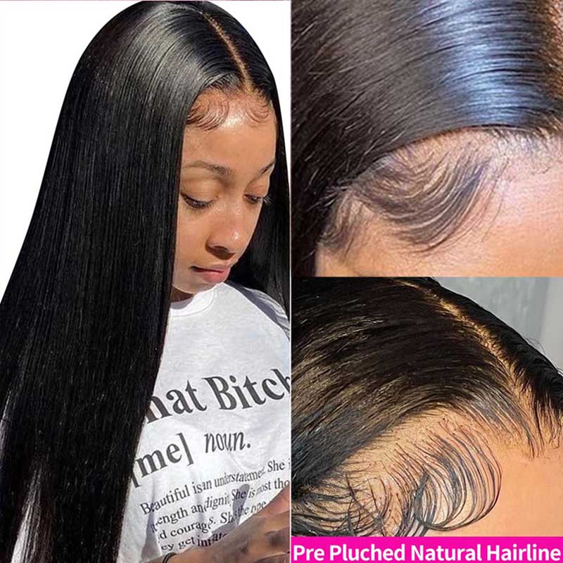 Imeya 4x4 HD Lace Front Wig Natural Straight Human Hair Wig