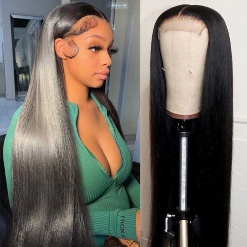 Imeya 4x4 HD Lace Front Wig Natural Straight Human Hair Wig
