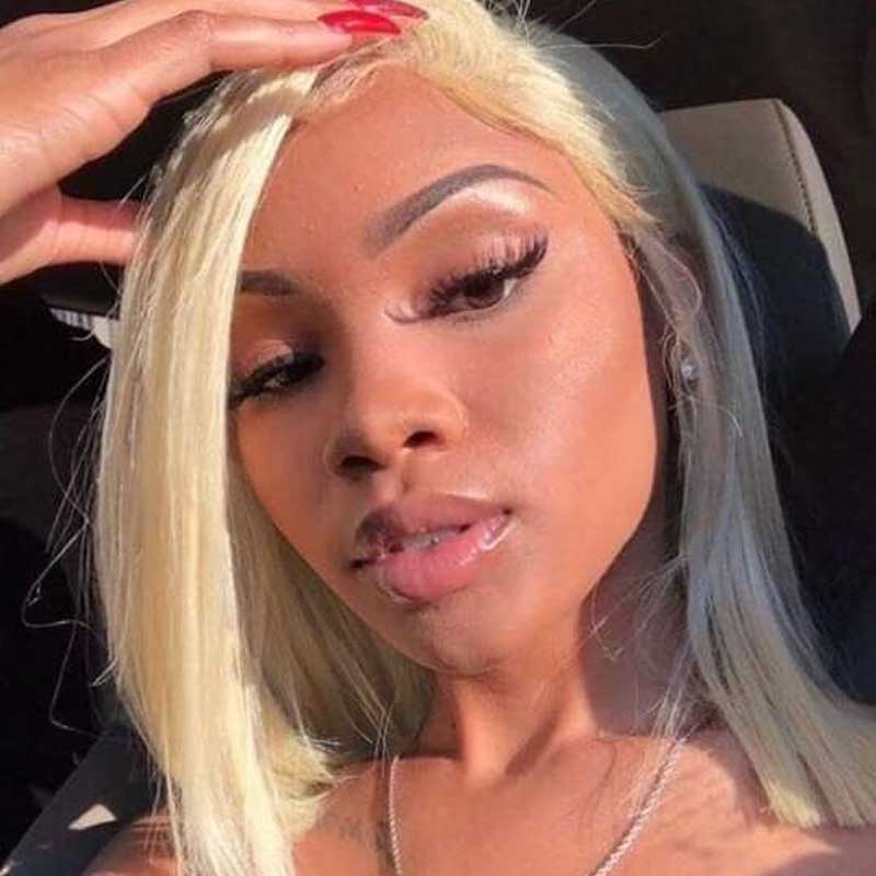 Blonde Bob Wigs 13x3 Lace Front Wigs Middle Part Synthetic Wigs