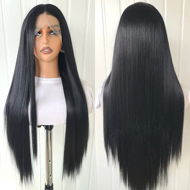 AIMEYA Natural Hairline Synthetic Hair Lace Wig Long Brown Wig Pre Plucked Cosplay Wavy Wigs Synthetic Lace Front Wigs for Women