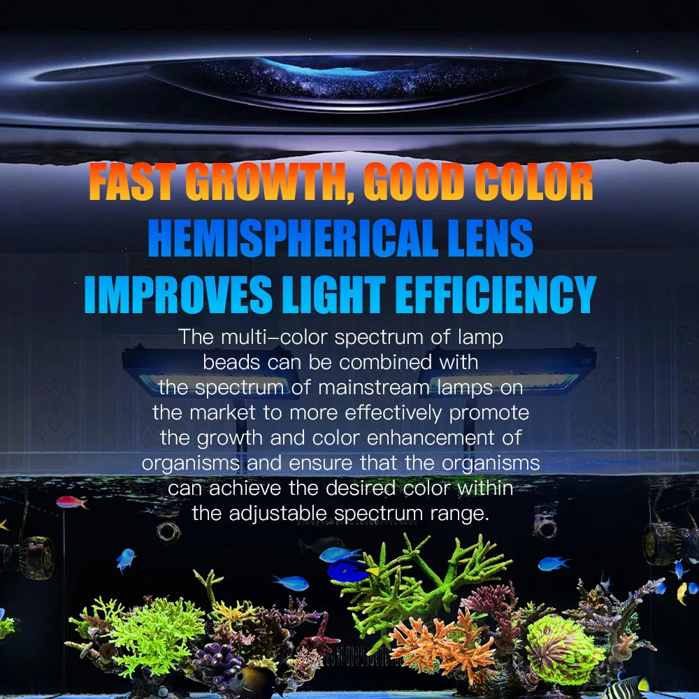 A8 Pro II Max 240W 8 Channels CREE LED Beads Spectrum WiFi APP Control Coral Reef Marine LED