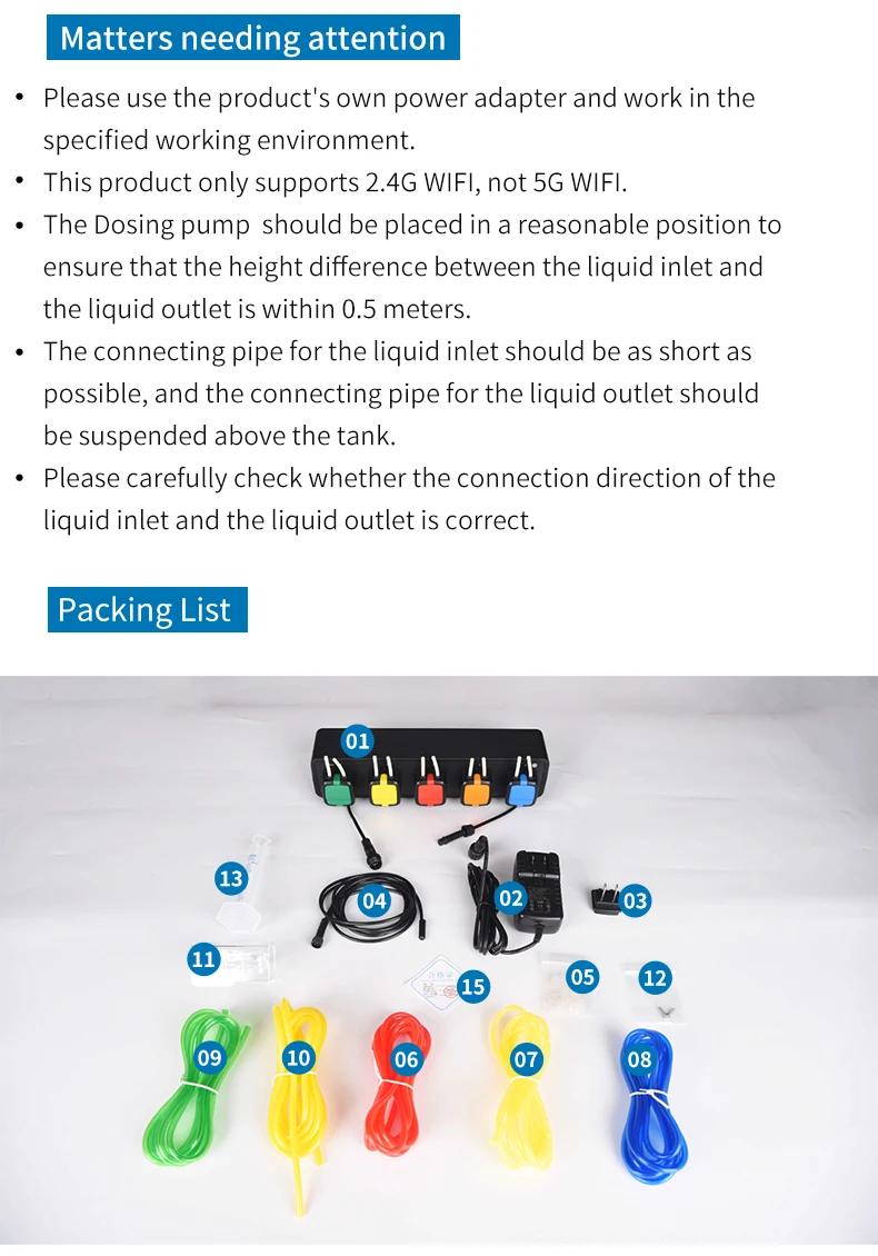 Kamoer X5S WiFi Program Programable Peristaltic Pump Saltwater Marine Coral Reef Aquarium Fish Tank Dosing Pumps