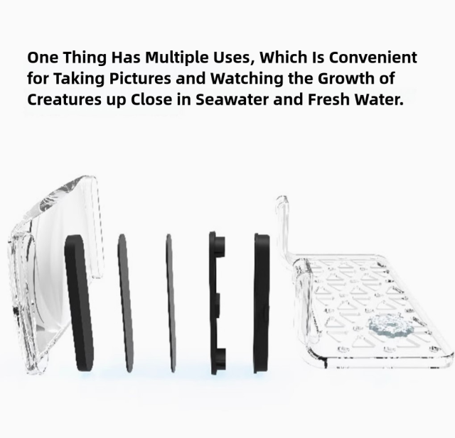Multi-Functional Fragnifier Magnifying Glass Coral Frag Rack & Scraper N52 Magnets for Easy Coral Observation Marine Tank Tool