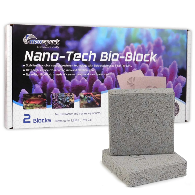 Aquarium Nano-Tech Bio Block -2 Blocks High Surface Area for Bacterial & Algae Growth in Freshwater and Marine Tank