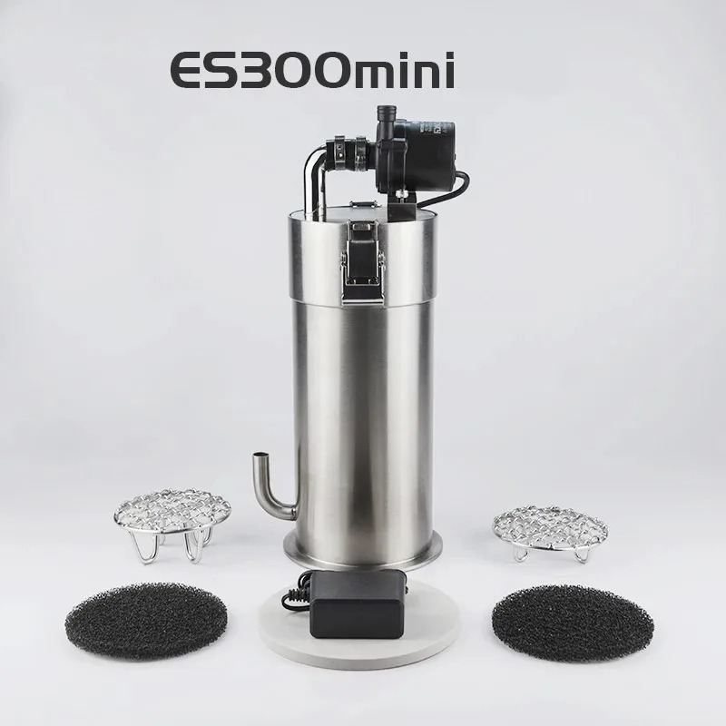 304 Stainless Steel Filter Barrel with Water Pump for Plant Aquarium Fish Tank