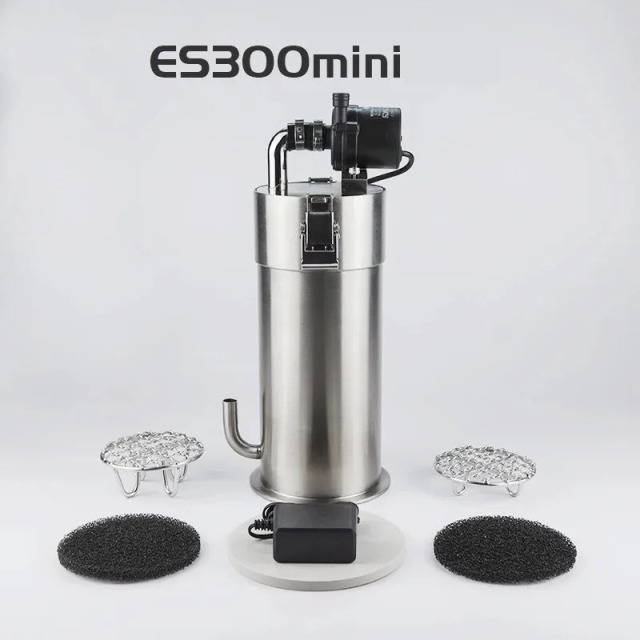 304 Stainless Steel Filter Barrel with Water Pump for Plant Aquarium Fish Tank