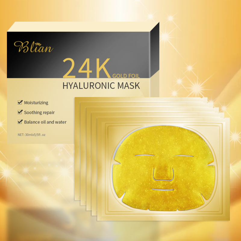 24K Gold Foil Moisturizing, Hydrating, Reducing Wrinkles Facial Mask