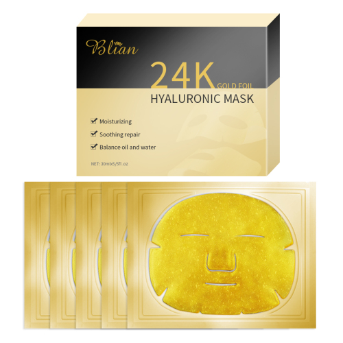 24K Gold Foil Moisturizing, Hydrating, Reducing Wrinkles Facial Mask