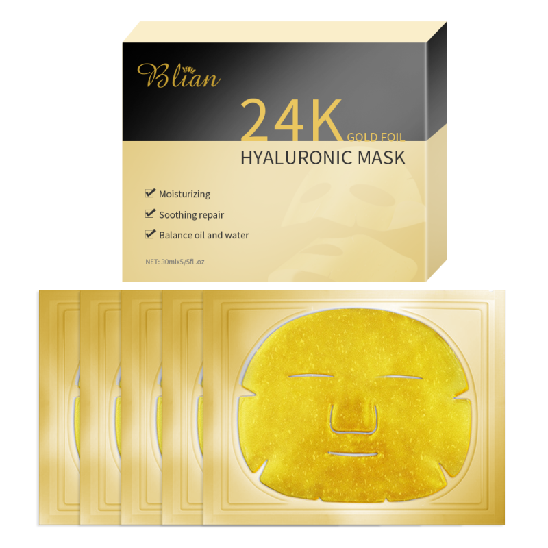 24K Gold Foil Moisturizing, Hydrating, Reducing Wrinkles Facial Mask