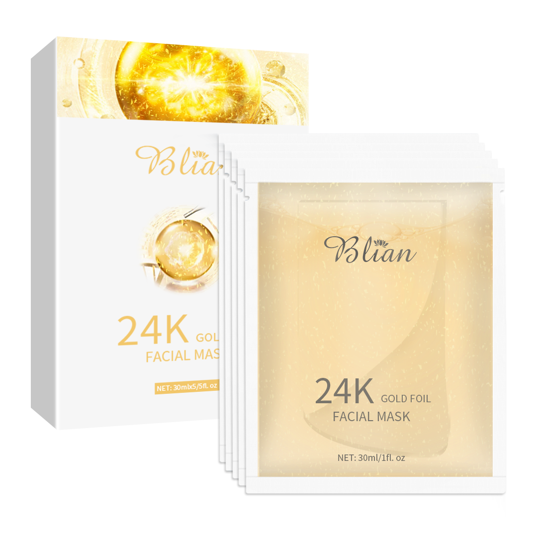24K Gold Foil Anti-Wrinkle Anti-Aging Firming Moisturizing Facial Mask