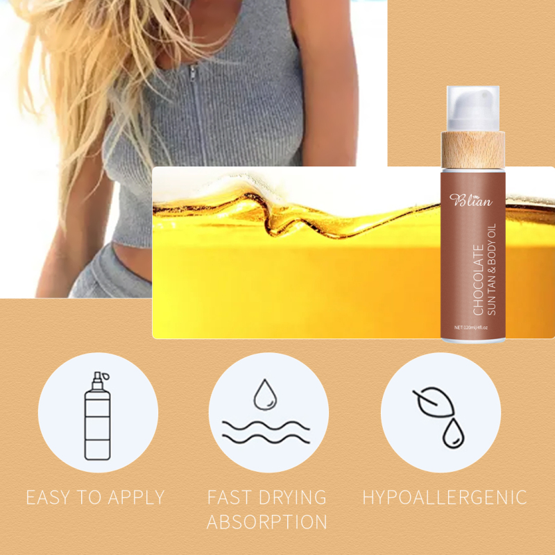 Chocolate Scents Sun Tan Body Oil Fast Tanning Skin Body Oil