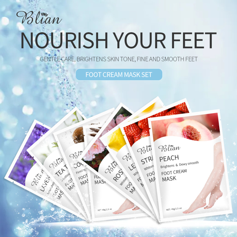 Coconut Juicy Peach Rose Strawberry Tea Tree Moisturizing And Smooth Lighten Dry Lines Foot Mask