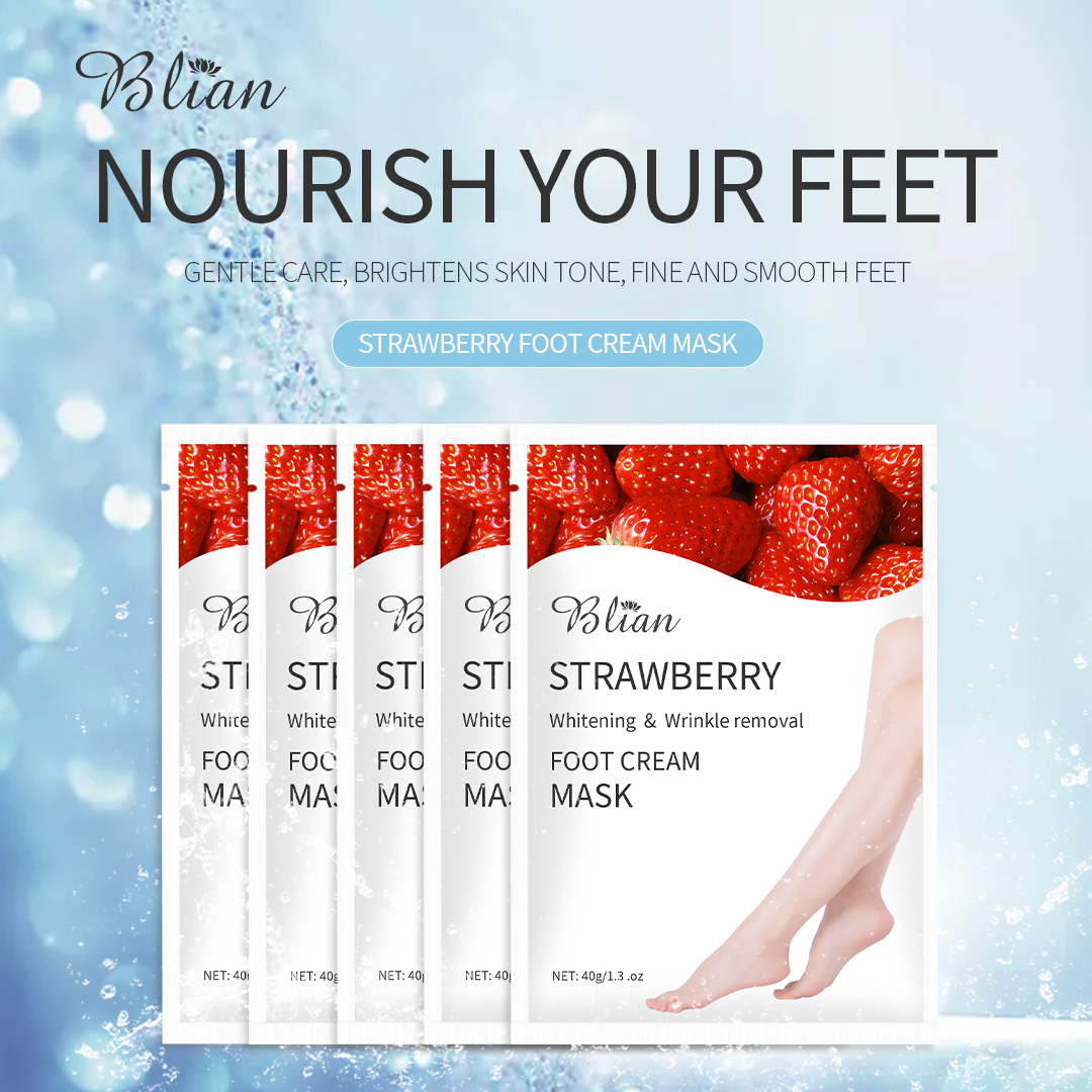 Strawberry Moisturizing And Smooth Lighten Dry Lines Foot Mask