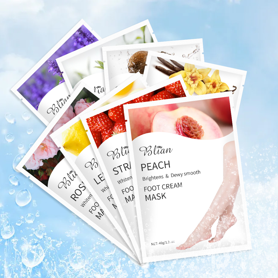 Coconut Juicy Peach Rose Strawberry Tea Tree Moisturizing And Smooth Lighten Dry Lines Foot Mask