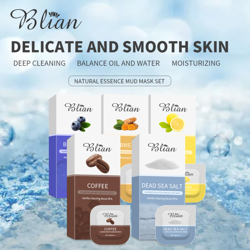 5 Different Flavors Deep Cleaning Shrink Pores Facial Mud Mask Set