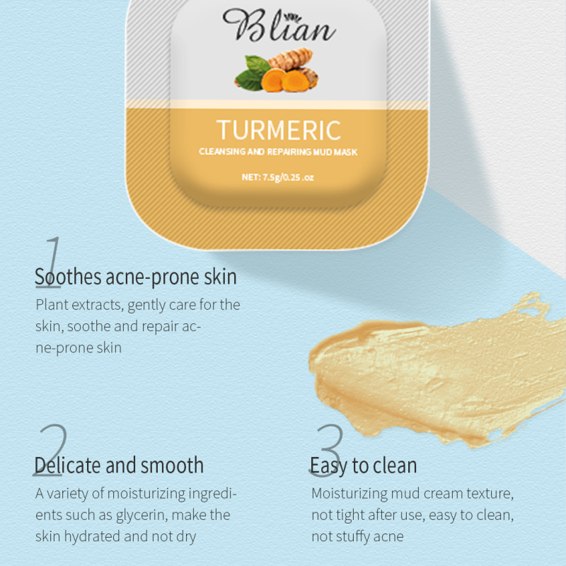 Turmeric Brightening Deep Cleaning Shrink Pores Facial Mud Mask