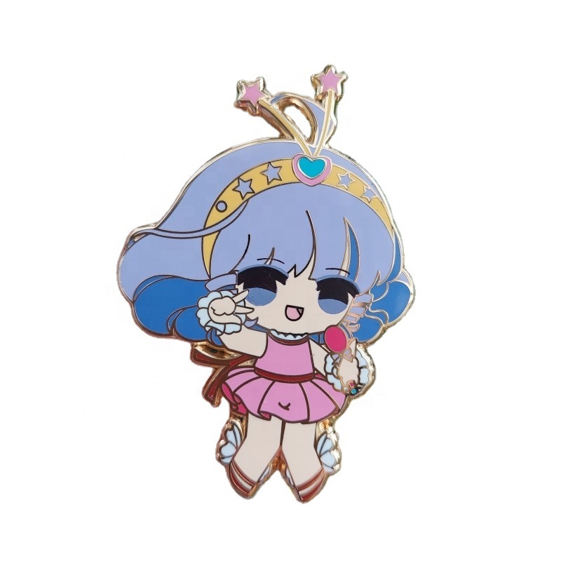 No Minimum Metal Badge Manufacturer Rose Gold Glitter Cartoon Anime Hard Enamel Pin Soft Lapel Pin Custom Enamel Pin