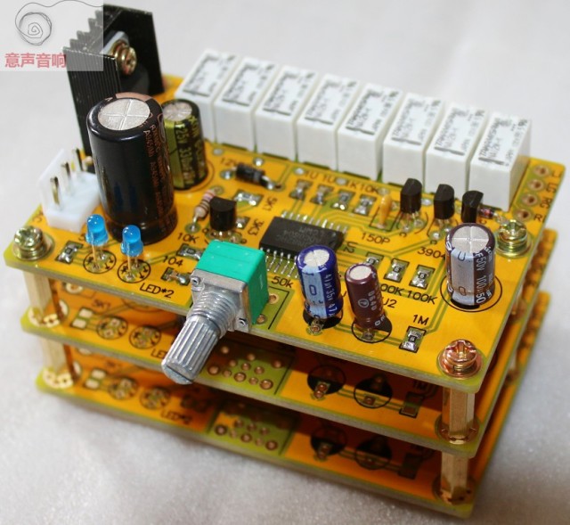 Assembeld Resistor volume control 256 steps with highly reliable relays（ 2 channel  4 channel 6 channel for choose)