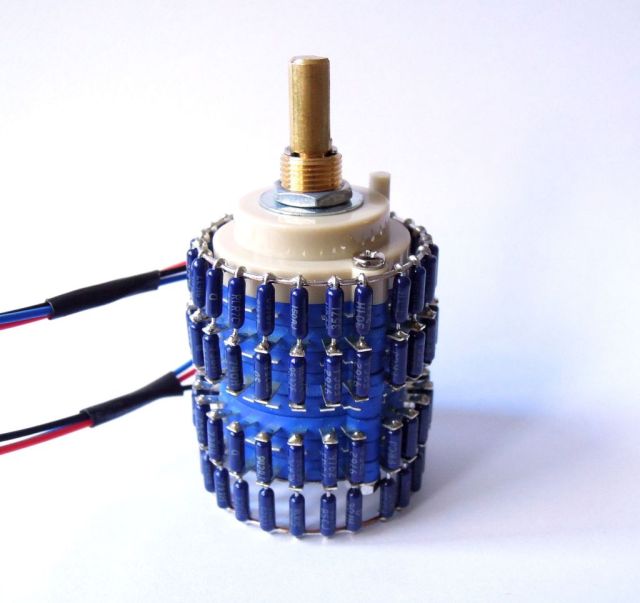 1pcs US Dale 24 steps Stereo Ladder type Audio Volume potentiometer 10K，20K, 50K，100K，250K，