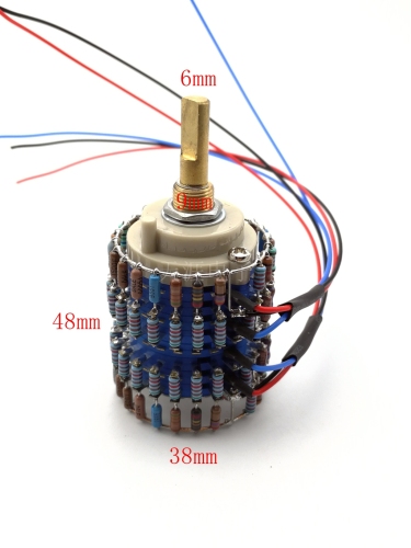 Taiwan-made copper shaft 24-speed dual-channel Vishay Dale L-type volume potentiometer&nbsp;&nbsp;2X 10K&nbsp;&nbsp;2X 50K&nbsp;&nbsp;2X 100K&nbsp;&nbsp;2X&nbsp;&nbsp;250K