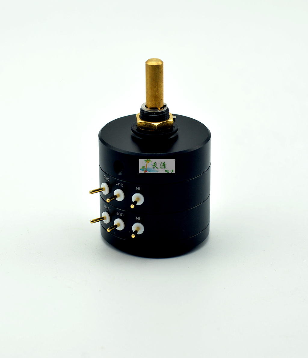 Super beautiful 24 Steps copper shaft aluminum alloy shell Vishay Dale Stereo potentiometer 10K， 50K，100K，250K，