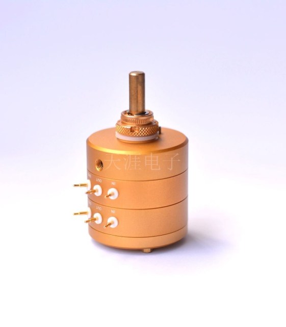 Super beautiful 24 Steps copper shaft aluminum alloy shell Vishay Dale Stereo potentiometer 10K， 50K，100K，250K，