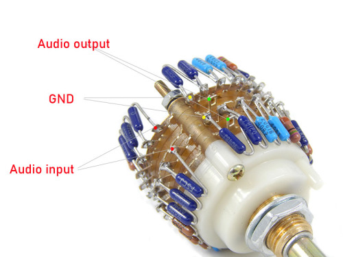 23 steps stepping Stereo Volume potentiometer for preamp/power amplifier DIY&nbsp;&nbsp;10K 50K 100K 250K 500K for choose