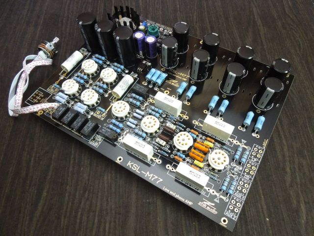 Hifi Tube Stereo Pre-Amplifier kit Phono Preamp DIY Kit Turntable Amp base on  KONDO(AUDIONOTE) M77