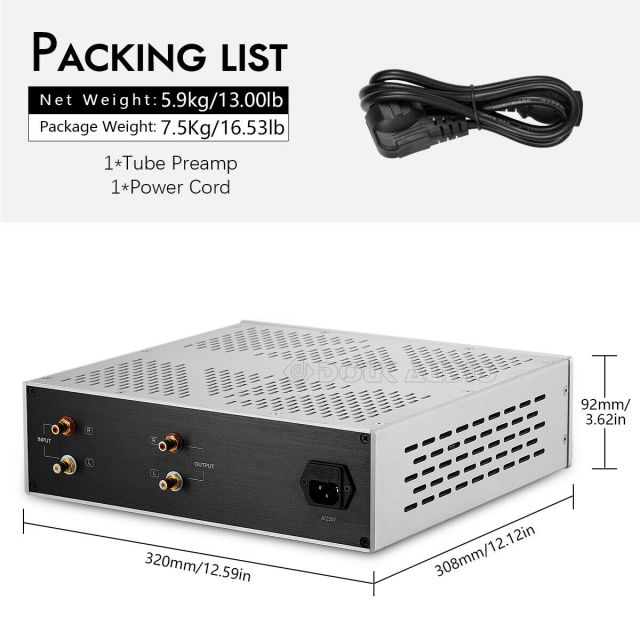12AX7 Valve Tube Preamplifier HiFi 2.0 Channel Stereo Audio Preamp base on JADIS JP200 circuit