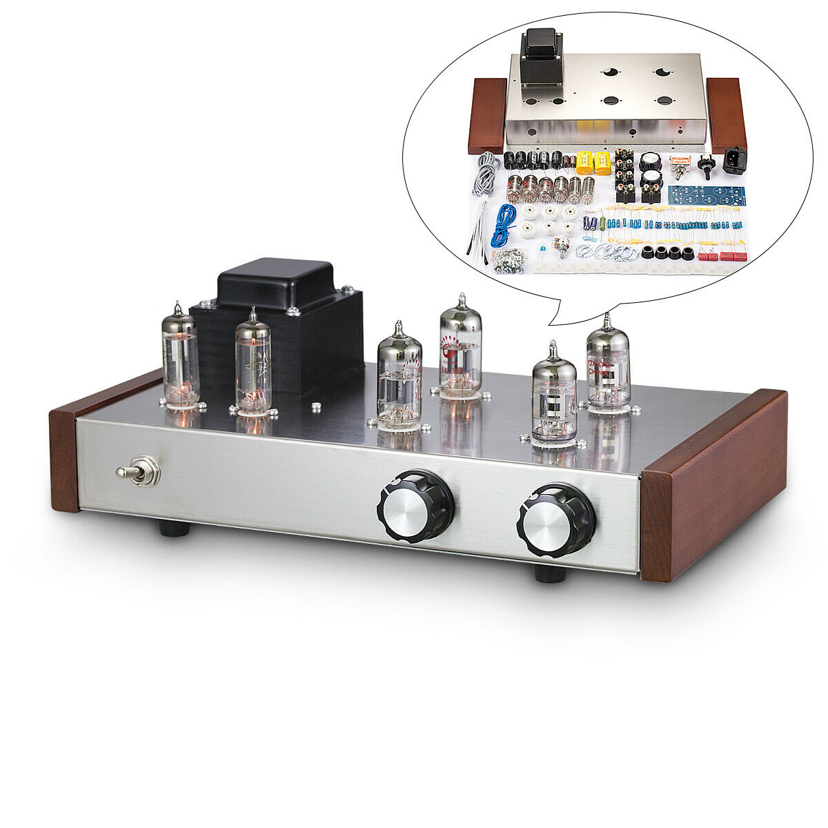 HiFi 12AX7+12AU7 Vacuum Tube Preamp DIY Kit Stereo Desktop Audio