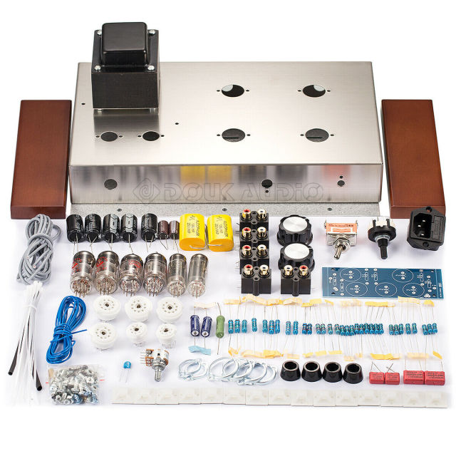 HiFi 12AX7+12AU7 Vacuum Tube Preamp DIY Kit Stereo Desktop Audio Pre-Amplifier