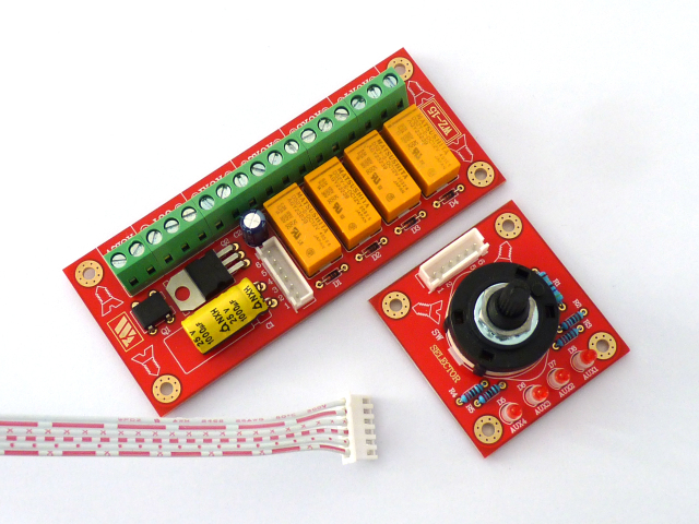 4 way (2-4 way adjustable) rotary switch type audio signal switch board input control selection board (  setero version)