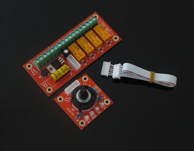 4 way (2-4 way adjustable) rotary switch type audio signal switch board input control selection board (  setero version)