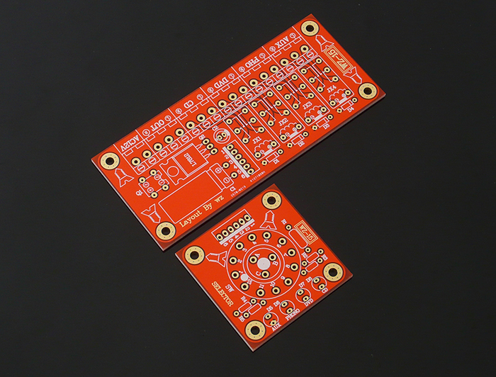 4 way (2-4 way adjustable) rotary switch type audio signal switch board input control selection board (  setero version)