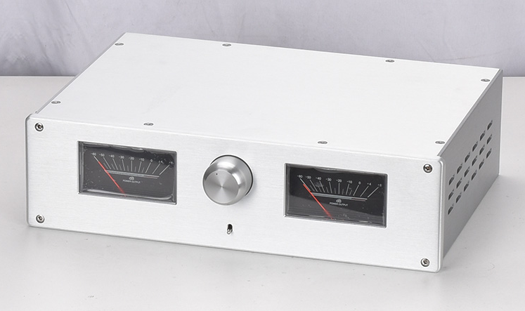 Dual VU meter header Tube amplifier case aluminum amp chassis preamp chassis DIY 360*100*248mm