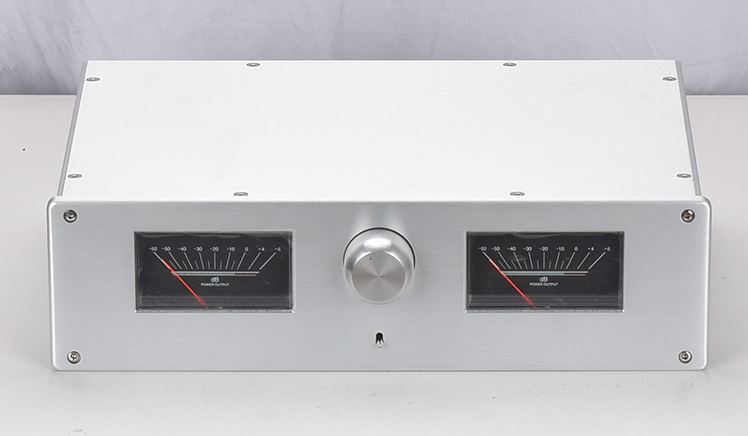 Dual VU meter header Tube amplifier case aluminum amp chassis preamp chassis DIY 360*100*248mm