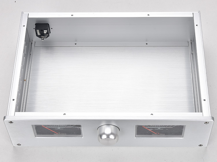 Dual VU meter header Tube amplifier case aluminum amp chassis preamp chassis DIY 360*100*248mm