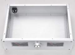 Dual VU meter header Tube amplifier case aluminum amp chassis preamp chassis DIY 360*100*248mm
